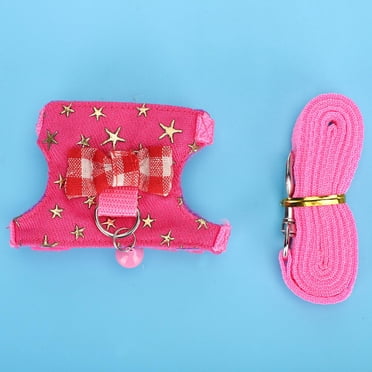 Hamster Leash,Chinchilla Harness,Collars, Harnesses & Leashes Small Animal Walking Harness Vest Leash Set Outdoor Chest Strap For Ferret Chinchilla Squirrel Pet SuppliesS