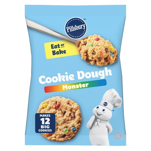 Pillsbury Monster Cookie Dough with Candy Pieces, Peanut Butter & Chocolate Chips, Ready to Bake