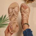thumbnail image 3 of Jovati Summer Women's Sandals, Fish Mouth Design, Flock Material, Slip Resistant Sole, Breathable Lining, Flat Heel, Solid Color, 3 of 9
