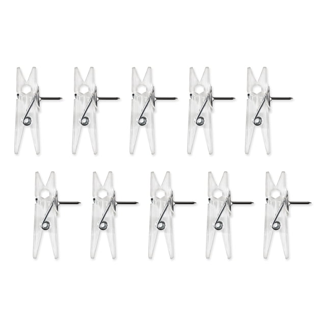 Quartet Mini Punaises à Peg Pour Murs et Tableaux D'Affichage, Transparentes, Lot De 10