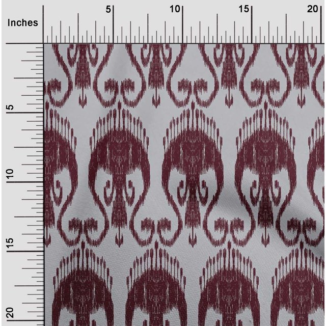 oneOone Cotton Poplin Fabric Swirl Ikat Print Fabric BTY 42 Inch Wide