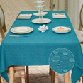 thumbnail image 1 of BALCONY & FALCON Rectangle Tablecloth Heavy Water Proof Decorative Linen Tablecloth 47 x 63 Inch Dining Parties Kitchen Use Lake Blue, 1 of 6