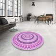 thumbnail image 4 of Ahgly Company Machine Washable Indoor Round Transitional Blossom Pink Area Rugs, 8' Round, 4 of 7