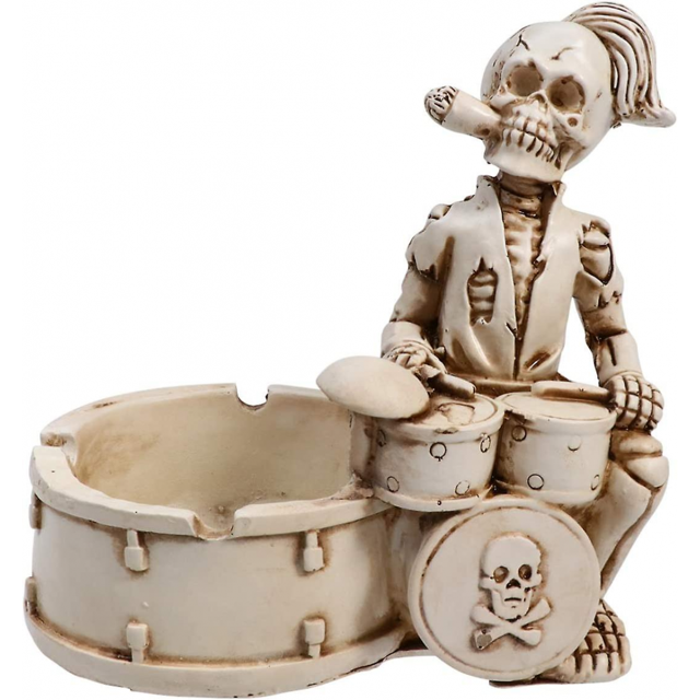 Cendrier en Résine Squelette Crâne Batteur Décorations Effrayantes pour la Maison Barware Réceptacles à Fumer