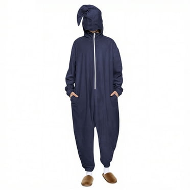 ZACPNCV Grenouillère Adulte Unisexe Noël Pyjama à Glissière Animaux une Pièce Tenue d'Intérieur pour Femmes Hommes Marine