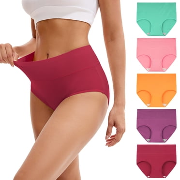 INNERSY Women's High Waist Briefs Soft Cotton Postpartum Underwear for Women 5 Pack(S,Vintage Bloom)