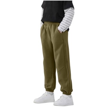 Grrvtrz Pantalon de Jogging Élastique pour Garçons avec Poches, en Molleton Doux, Tricoté, pour 5-15 Ans