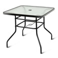 thumbnail image 1 of Costway 31.5'' Patio Square Table Tempered Glass Steel Frame Outdoor Pool Yard Garden, 1 of 5