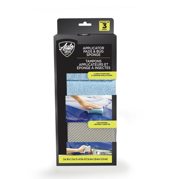 Auto Drive Microfibre Wax Applicator Pads & Bug Sponge 3 pack