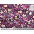 thumbnail image 3 of Soimoi Rayon Crepe Fabric Fruits,Swim Ring & Goggles Summer Designs Print Fabric by The Yard 46 Inch Wide, 3 of 3