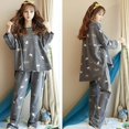 thumbnail image 4 of Ensemble de Pyjama pour Femmes à Manches Longues Imprimé Dessin Animé, Trois Pièces, Imprimé Chat, Col Rond, Pyjama + Pantalon de Sommeil, Pyjama Chat, Pantalon de Pyjama, Pantalon de Sommeil, Vêtements de Maison, Vêtements pour Femmes, Ensembles de Pyjama, 4 of 4