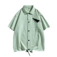 thumbnail image 4 of Birdeem Shirts for Men Mens Contrasting Colors Pocket Casual Fashion Lapel Collar Drawstring Hem Shorts, 4 of 9