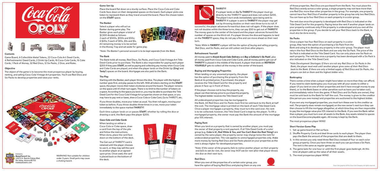 Masterpieces Puzzle Company Coca-Cola Opoly Jeu De Plateau