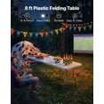 thumbnail image 2 of VEVOR 8 Ft Folding Table Portable Picnic Utility Plastic Table Handle Indoor Outdoor, 2 of 9