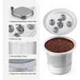 thumbnail image 3 of Tasses K Réutilisables en Acier Inoxydable pour&, K-Cups Rechargeables à Cinq Trous, Dosettes Filtrantes en Acier Réutilisables pour Cafetière K eurig, Lot de 2 SSKCUP-2, 3 of 5