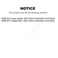 thumbnail image 2 of CMX Front Disc Brake Rotors Pair for Car Jeep Liberty Dodge Nitro with 332mm Diameter Rotor K8-100242, 2 of 8