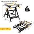 thumbnail image 2 of Gymax Folding Work Table Portable Workbench w/ Adjustable Height & Tiltable Platform, 2 of 10