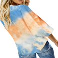 thumbnail image 3 of CHUANK Women‘s Button Down V Neck Tops Ruffled 3/4 Sleeve Tie Knot Front Blouses White Sizes S-2XL, 3 of 3
