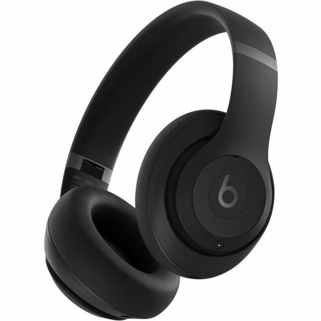 Refurbished (Good) - Beats by Dr. Dre MQTP3LL/A Studio Pro Wireless Over-Ear Headphones in black. These headphones feature custom 40mm drivers for balanced audio, Active Noise Cancellation (ANC), and Transparency Mode for adaptive sound control. Designed with ultra-plush ear cushions for comfort, they offer up to 40 hours of battery life and multiple connectivity options, including Bluetooth, USB-C, and a 3.5mm wired option. Suitable for music lovers, travelers, and professionals.