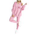 thumbnail image 1 of 2025 Women Hoodie and Plus Size Wedding Pant Suits Trousers Suits Tracksuit for Plus Size Pant Suits for Women Men and Women Solid Color Hoodie Vest and Sweatpants Three Piece, 1 of 8