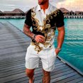 thumbnail image 2 of Chemise à Manches Longues pour Hommes Ensembles de Survêtements 2 Pcs Ensembles d'Été Mode Chemise Décontractée Manches Courtes et Shorts Ensemble Col Rabattu Chemises pour Hommes Manches Longues, 2 of 5
