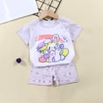 thumbnail image 1 of EGNMCR Ensembles de Blouses et Chemises à Manches Courtes Col Rond pour Tout-Petits Garçons Filles Mode Mignon Imprimé Chiot Costume Décontracté Ensemble Fille, 1 of 4
