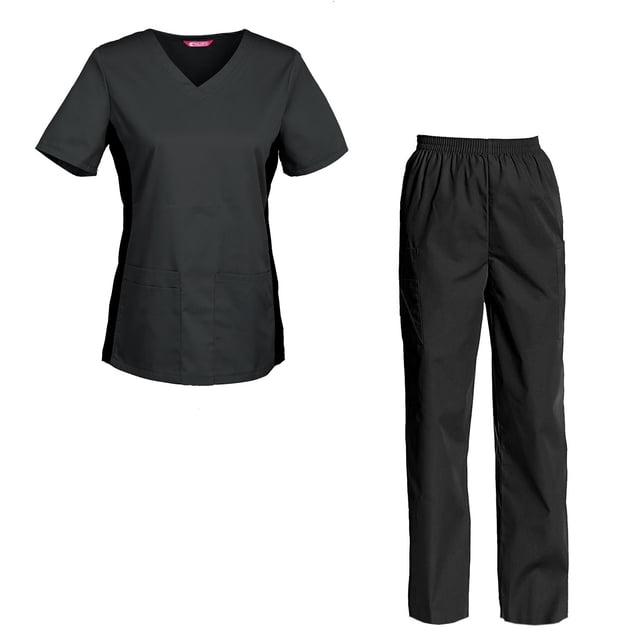 Women's Scrubs Set Scrub Top and Pants Scrubs Set