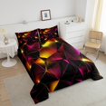 thumbnail image 4 of Erosebridal Futuristic Honeycomb Bedding Full Comforter Set, Abstract Geometry Down Comforter, Teens Adults, Breathable 3pcs, 4 of 8