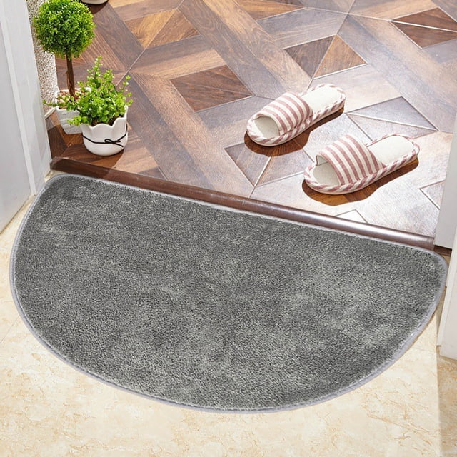 Amzcrzy Bathroom Rugs,Rugs for Living Room, Fine Woolen Semi-circular TPR Mat Household Bathroom Entrance Water Absorbing Entrance Foot Mat Machine Washable Door Mat, polyester carpet