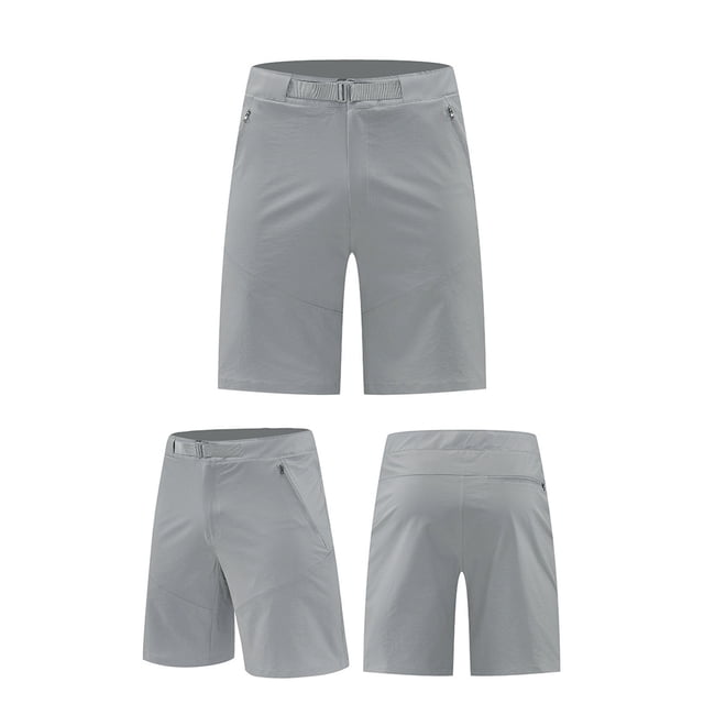 Sentmoon Mens Golf Shorts Breathable High Waist Running Shorts Straight Solid Color 2025 Summer Swim Trunks Side Pockets Stylish for Running Workout Gray M