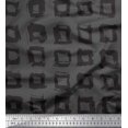 thumbnail image 1 of Soimoi Gray Velvet Fabric Square Geometric Print Fabric by Yard 58 Inch Wide, 1 of 3