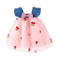 thumbnail image 1 of Birdeem Robe Débardeur d'Été Sans Manches en Denim pour Tout-Petite Fille Brodée avec Nœud et Empiècement, 1 of 9