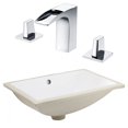 thumbnail image 1 of 20.75-in. W CSA Rectangle Bathroom Undermount Sink Set In White - Chrome Hardware AI-23100, 1 of 7