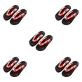 thumbnail image 1 of ZheElen Japanese Clogs Slippers Geta Sandals Flip Flops for Men Women 36 Red Round Size 40 5Set, 1 of 6
