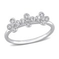 thumbnail image 1 of Bague Florale en Diamant en Argent Sterling, 1 of 6