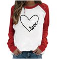 thumbnail image 1 of Qertyioot T-Shirt Graphique pour Femmes de la Saint-Valentin à Manches Longues, Imprimé pour la Mode Décontractée, Chandail à Col Rond, Hauts, Blouse, 1 of 3