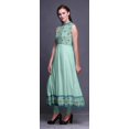 thumbnail image 3 of Bimba Robe Anarkali Damassé Menthe Pastel Col Mandarin Sans Manches Kurtis pour Femmes Robe Maxi à Imprimé XXX-Large, 3 of 6