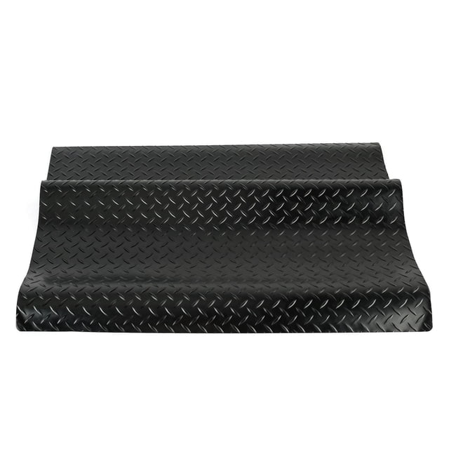 Expert Grill PL Heavy-Duty Non-Stick Reusable Grill Mat for Outdoor BBQ Grilling, 1 piece, black diamond plate textured mat made from 100% PVC, protects decks and patios from spills and grease, weather-resistant and rolls up for easy storage, also suitable for use under flat top griddles.