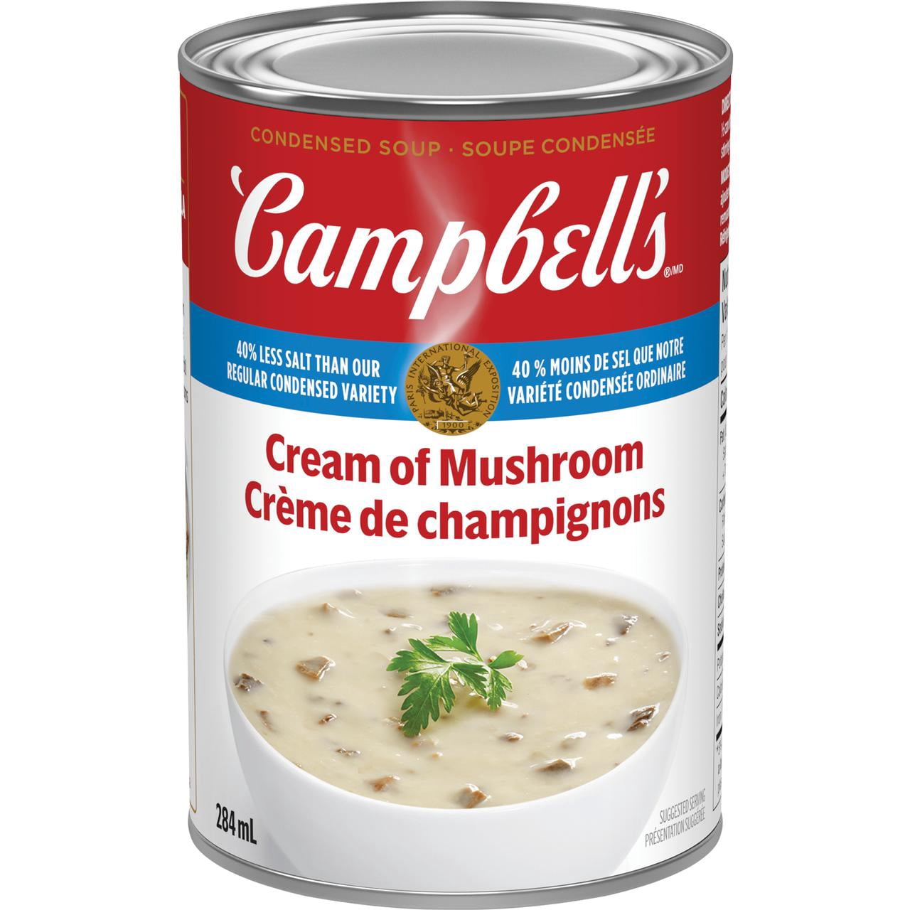 Campbell's® Condensed 40% Less Salt Cream of Mushroom Soup, Shelf Stable