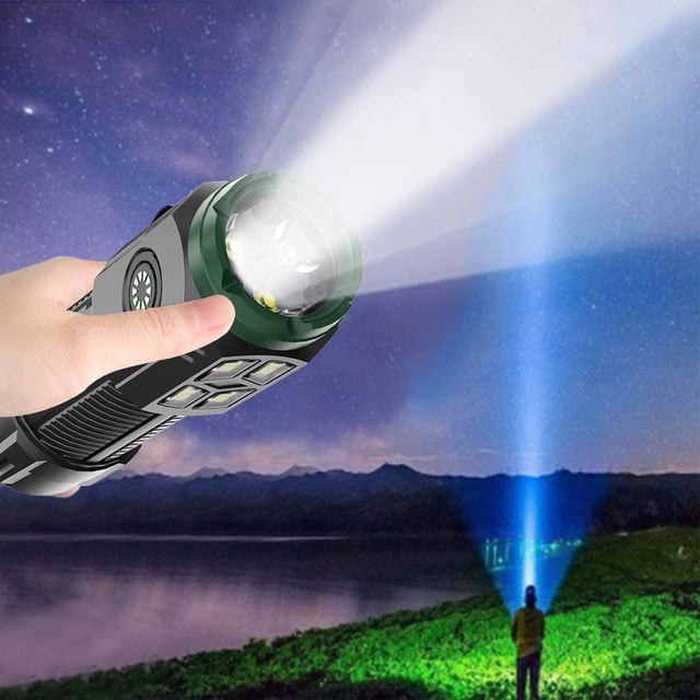 Cagogo under $5 LED Flashlight, Rechargeable LED Flashlight Super Bright, High Powered Hunting Flashlight, USB Handheld Emergency Light, Outdoor Hiking Camping Tool