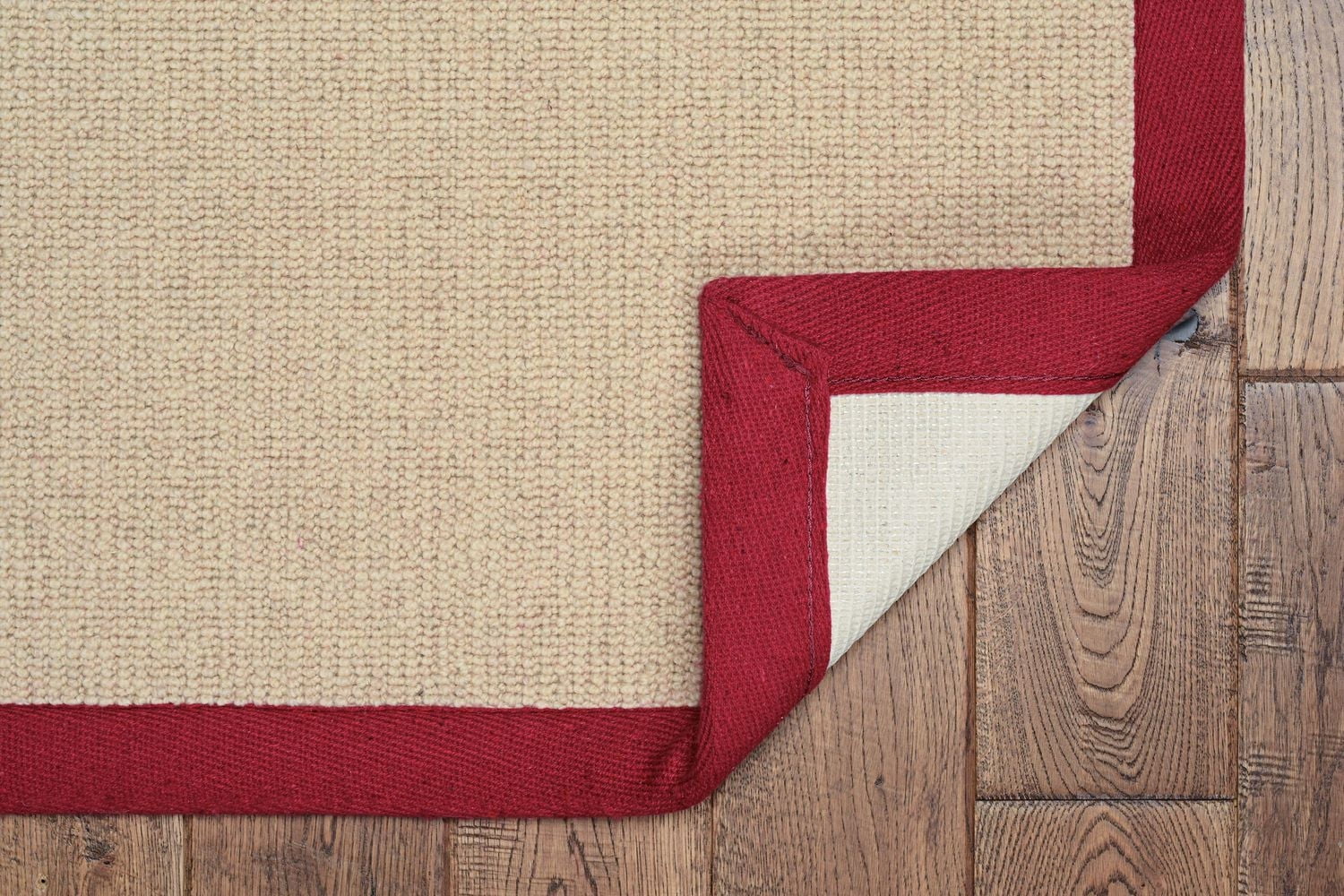 Tapis Athena naturel et rouge 9 pi 10 po x 13 pi