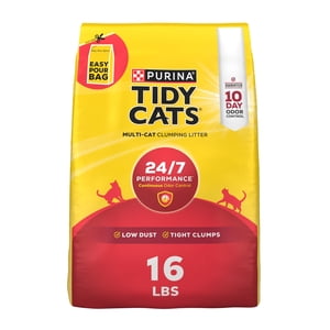 Purina Tidy Cats Clumping Chat Litter Odor Control 24/7 Performance Multi Cat Litter - 16 Sac à dos