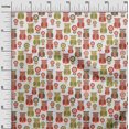 thumbnail image 3 of oneOone Velvet Red Fabric Owl Fabric For Sewing Printed Craft Fabric By The Yard 58 Inch Wide, 3 of 5