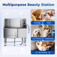 thumbnail image 4 of Kit de Toilettage pour Chien en Acier Inoxydable 50 Pouces, Station de Bain pour Animaux, 4 of 8