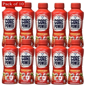 Core Power Protéines élevées (26g) Shake, banane aux fraises, 14 Fl Oz (paquet de 10 Bouteilles)