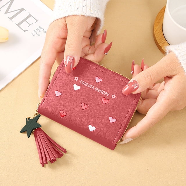 RXIRUCGD Womens Wallet With Slots Small Wallets For Women Bifold Slim Coin Purse Zipper ID Card