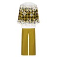 thumbnail image 4 of Pisexur Pyjama de Noël pour Femmes Ensemble Deux Pièces Tendance des Fêtes Imprimé Flocon de Neige Pyjamas de Noël Décontractés Manches Longues Col Rond Hauts Pantalons de Pyjama Tenue de Nuit, 4 of 5