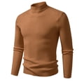 thumbnail image 1 of LIaqionyy Chandail pour Homme à Col Roulé, Chandail à Enfiler, Hauts Tricotés Automne Hiver, Chandail Chaud à Enfiler, Coupe Ajustée, Chandail de Base, M-3TG, 1 of 2