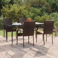 thumbnail image 1 of vidaXL 5 Piece Garden Dining Set Brown Poly Rattan, 1 of 5