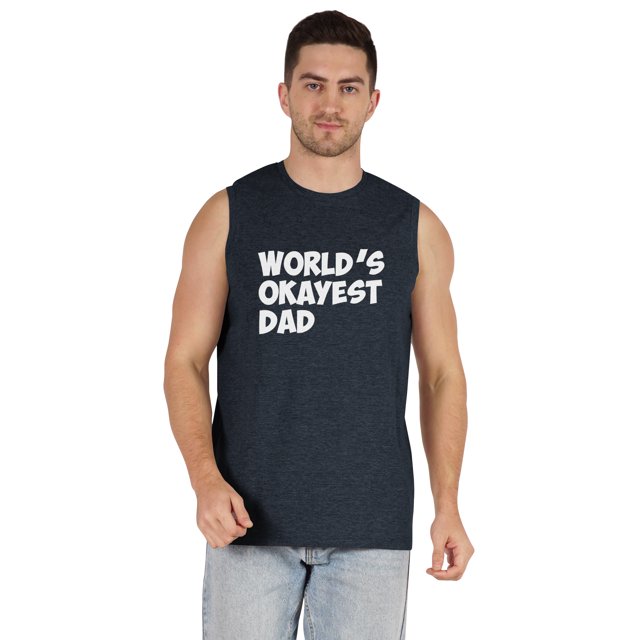 Inkmeso Printed Graphic World Okayest Dad€ T-Shirt For Mens Best Daddy Ever Gift T-Shirt